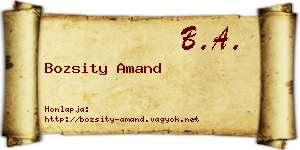 Bozsity Amand névjegykártya