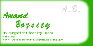 amand bozsity business card